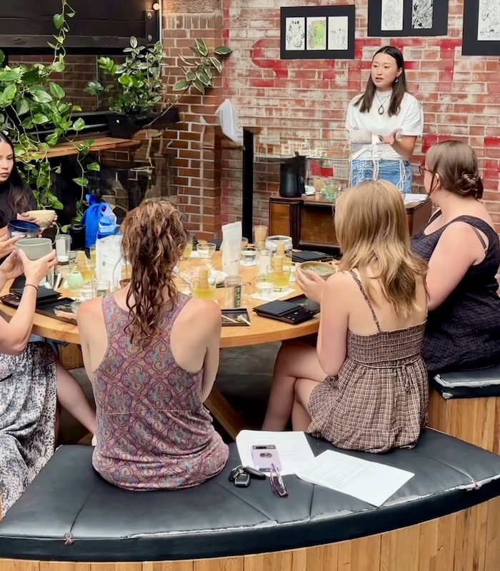 Dai leads a matcha workshop at BrewCHA Teal Lounge