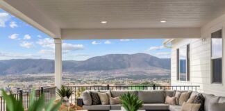 Discover What’s Possible at the 2026 Colorado Springs Parade of Homes A view of the mountains from the patio of a new home in the Colorado Springs Parade of Homes 2026.