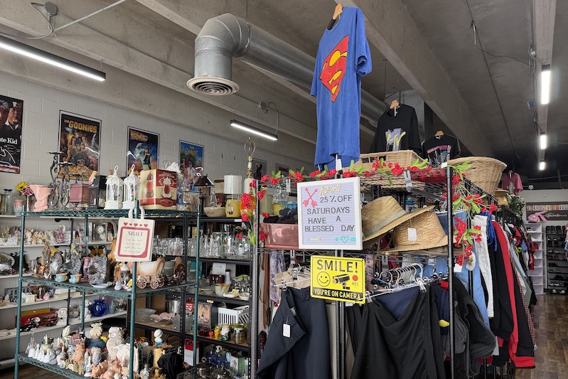 Interior of Crafted and Thrifted thrift store in Colorado Springs.