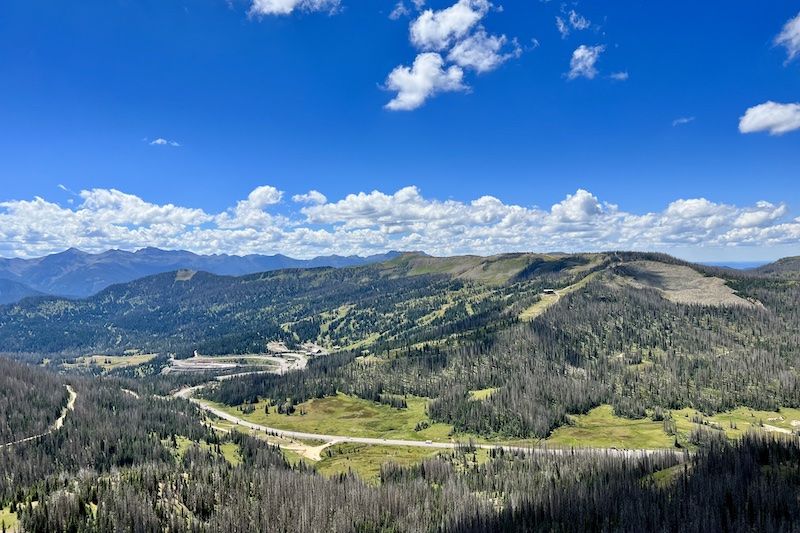 Looking down on Wolf Creek Pass and Wolf Creek Ski Area.