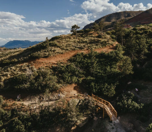 New Trail Updates for Colorado Springs A mountain biker on the new Blodgett bike hill in Blodgett Open Space.