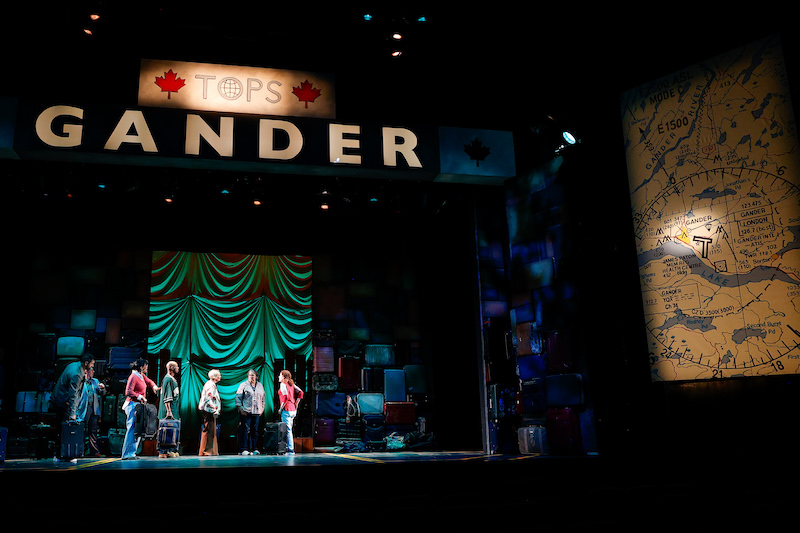 The cast of Come From Away on stage at the Fine Arts Center Theatre in Colorado Springs.