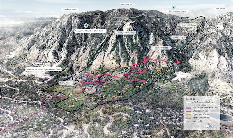 Fishers Canyon overview map from its Master Plan.