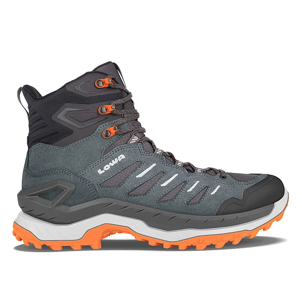 Lowa Innovo GTX Mid boot in smoke green and flame.