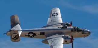 5 Best Things to Do in Colorado Springs This Weekend Vintage B-25 Mitchell Bomber flies over the Pikes Peak Airshow in Colorado Springs.