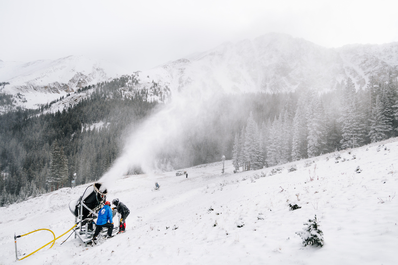 The Arapahoe Basin crew making snow and getting ready to open the ski season in October 2026.
