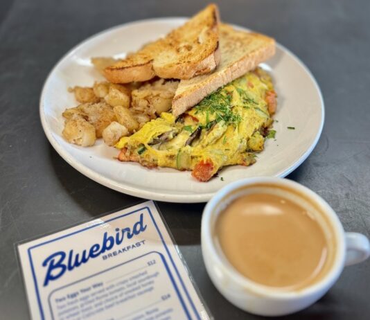 Mornings Are So Back at Ivywild School An omelette and craft coffee at Bluebird Breakfast, now open and serving breakfast at Ivywild School.