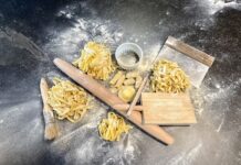 Inside a Cooking Master Class with Roth’s Ricky Biswas Handmade pasta and cooking utensils at Roth's cooking class with Chef Ricky Biswas.