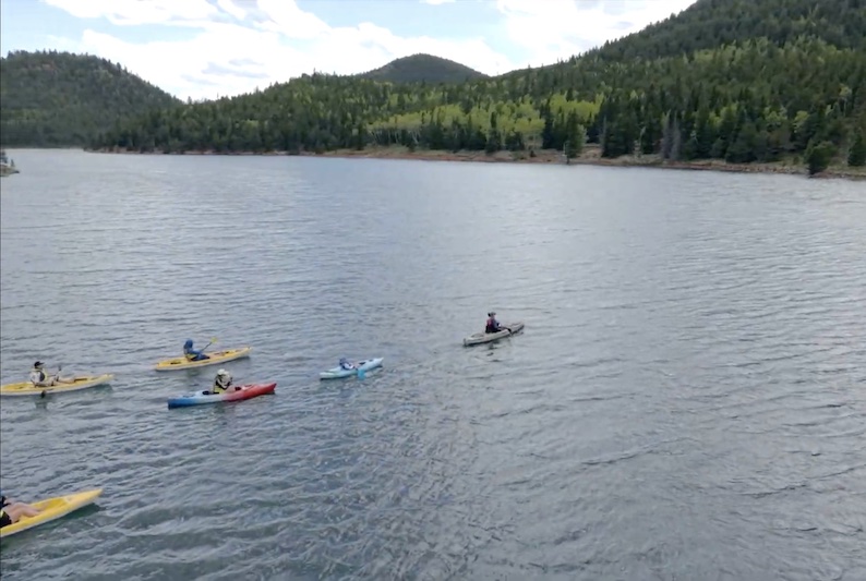 Paddlers on Rosemont Reservoir, where the Pikes Peak Recreation Area will add new camping near Colorado Springs.