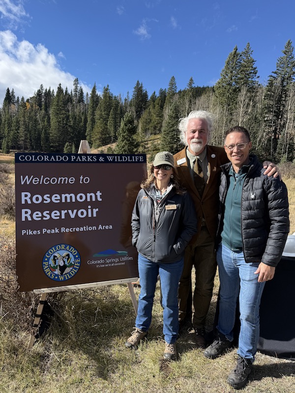 Pikes Peak Outdoors staff at the groundbreaking for the Rosemont Reservoir campground near Colorado Springs.