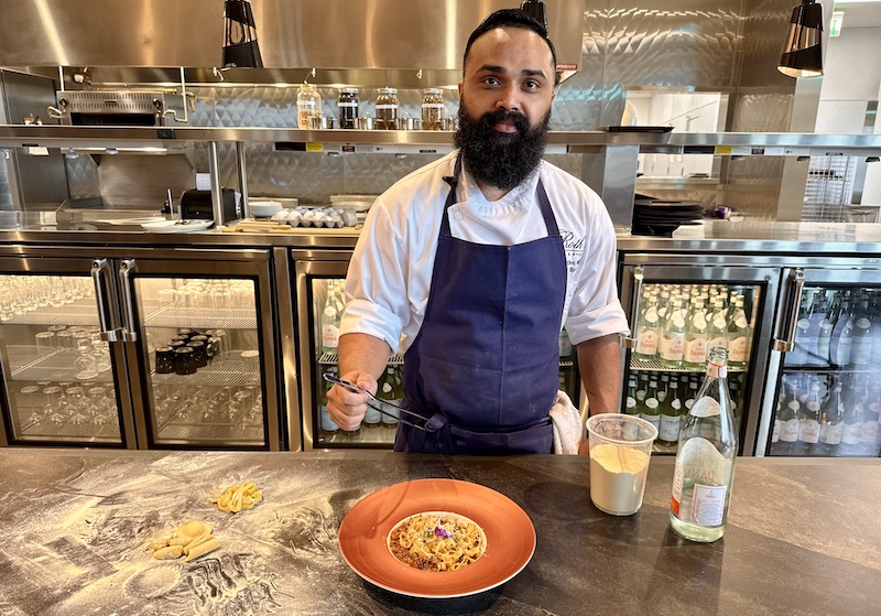 Roth's Sea and Steak Executive Chef Ricky Biswas at Roth's cooking class